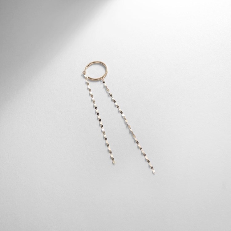 ココシュニック(COCOSHNIK)のK10フラワークロスチェーン前後 イヤーカフ イヤリング