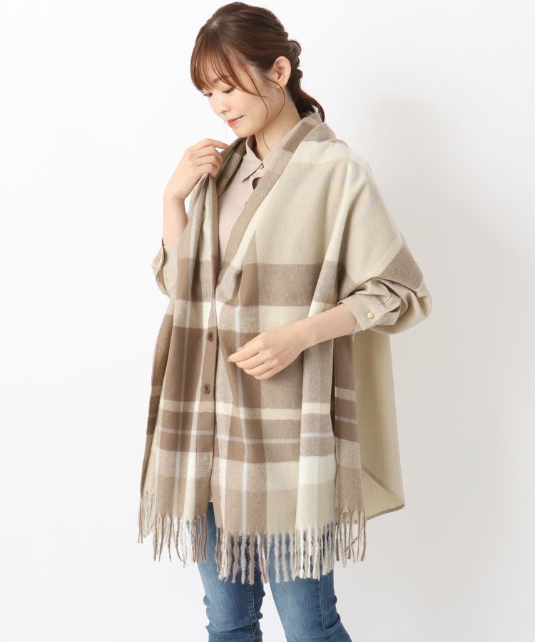 チェック柄カシミヤタッチストール かわゆい チェック柄カシミヤタッチストール かわゆい