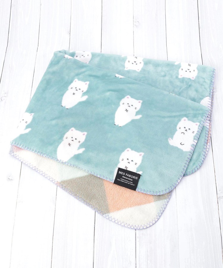 ワンズテラス(one'sterrace)の【あったか】リバーシブル ブランケット サックスブルー(990)