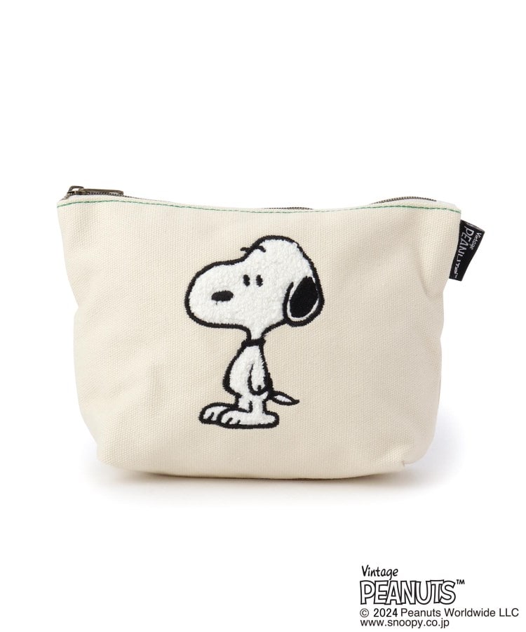 ワンズテラス(one'sterrace)のSNOOPY 化粧ポーチ サガラキャンバス 立ち アイボリー(904)