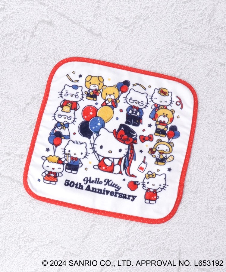 ◇サンリオキャラクターズ タオルハンカチ ハローキティ50th ◇サンリオキャラクターズ タオルハンカチ ハローキティ50th