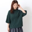 ワンズテラス(one'sterrace)のフリル付き ボリューム7分袖ブラウス グリーン(922)