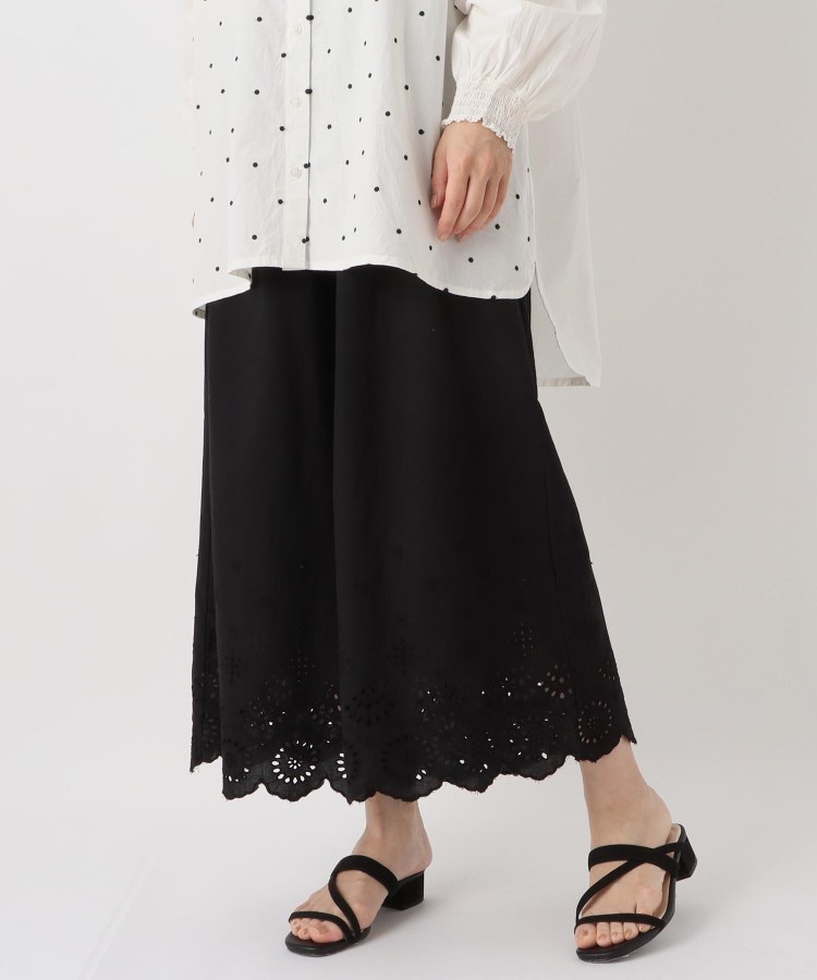 ワンズテラス(one'sterrace)の◆スカラップ刺繍ペチパンツ ブラック(919)
