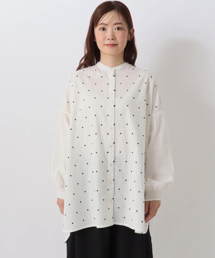 ワンズテラス(one'sterrace)の◆バンドカラー ドット刺繍ブラウス1