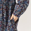 ワンズテラス(one'sterrace)の綿麻レーヨンウエスト切替ギャザー入りワンピース6