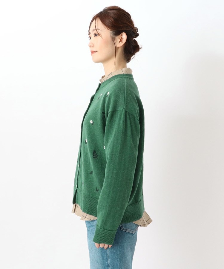 ワンズテラス(one'sterrace)の花柄刺繍入り ドロップスリーブニットカーディガン2