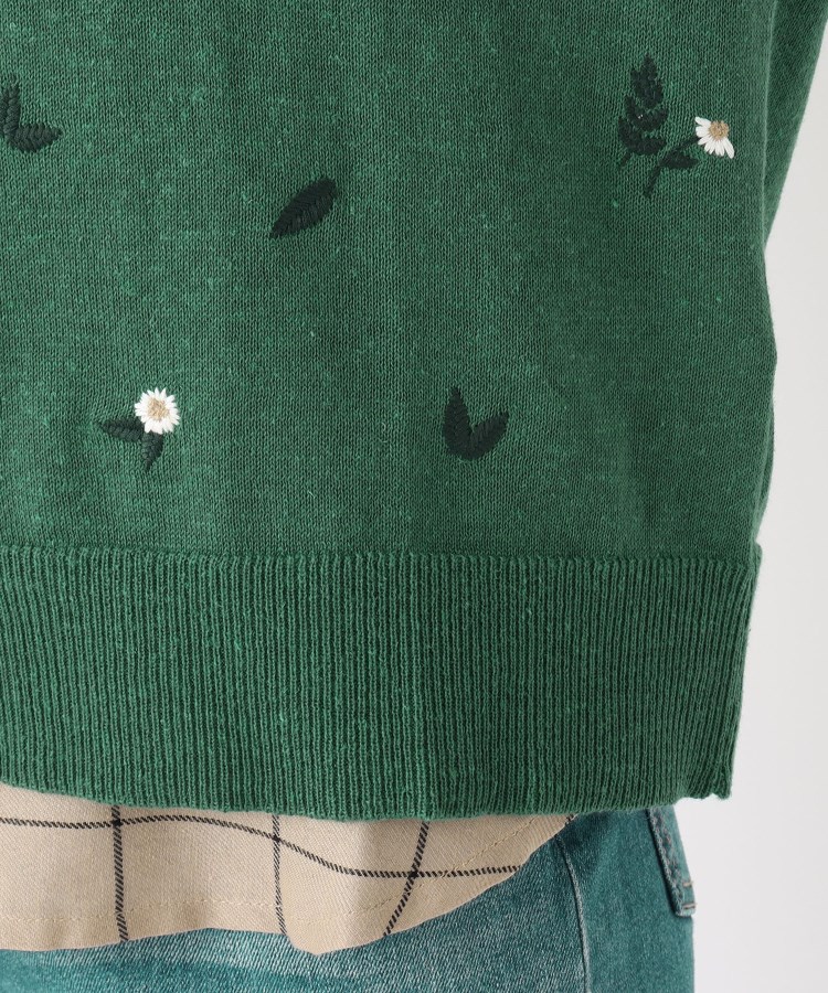 ワンズテラス(one'sterrace)の花柄刺繍入り ドロップスリーブニットカーディガン6
