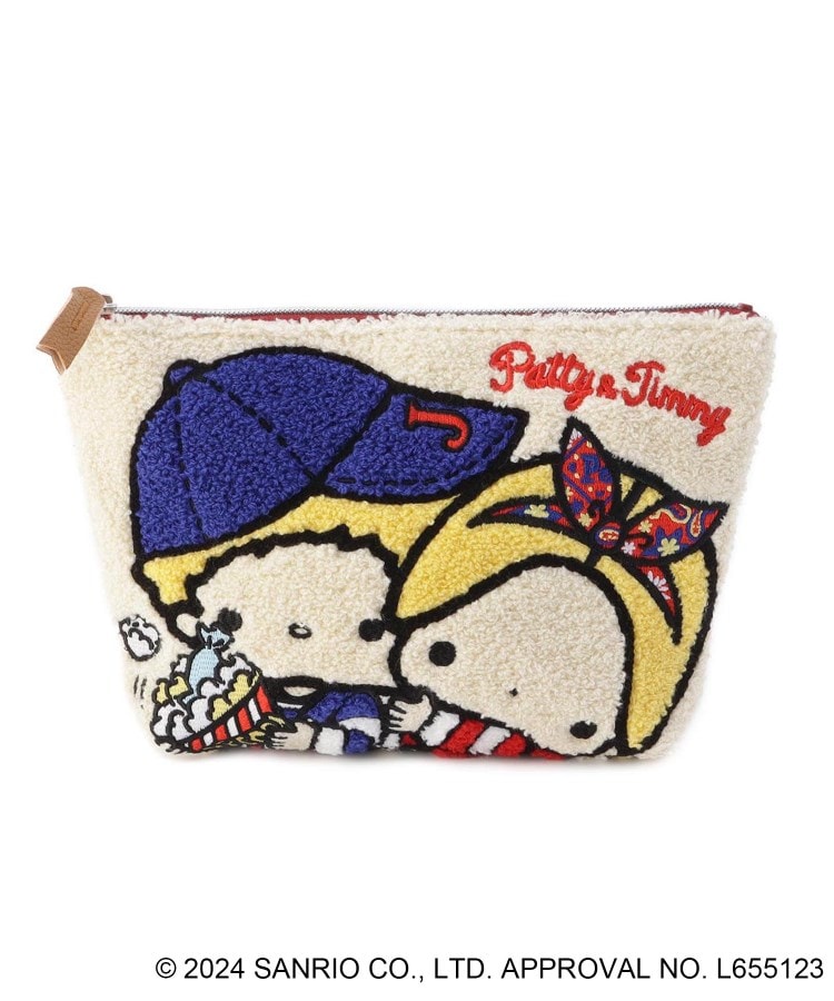 ワンズテラス(one'sterrace)の【ワンズテラスオリジナル】サンリオキャラクターズ さがら刺繍ポーチ パティ＆ジミー アイボリー(904)