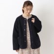 ワンズテラス(one'sterrace)のボア無地ショート丈 ブルゾン ネイビー(994)