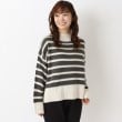 ワンズテラス(one'sterrace)のハイネック ボーダーニットプルオーバー アイボリー(904)