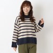 ワンズテラス(one'sterrace)のハイネック ボーダーニットプルオーバー ネイビー(994)