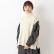 ワンズテラス(one'sterrace)のケーブル編み タートルニットベスト アイボリー(904)