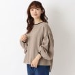 ワンズテラス(one'sterrace)のバイカラー パイピングブラウス グレージュ(950)