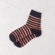 ワンズテラス(one'sterrace)の◆吸湿発熱 ボーダークォーターソックス ネイビー(994)