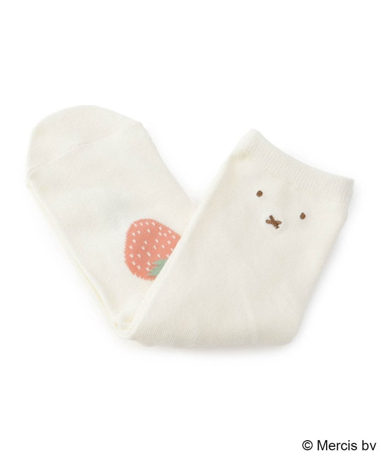ワンズテラス(one'sterrace)の◆【数量限定】Dick Bruna miffy 刺繍靴下 イチゴ ホワイト(901)