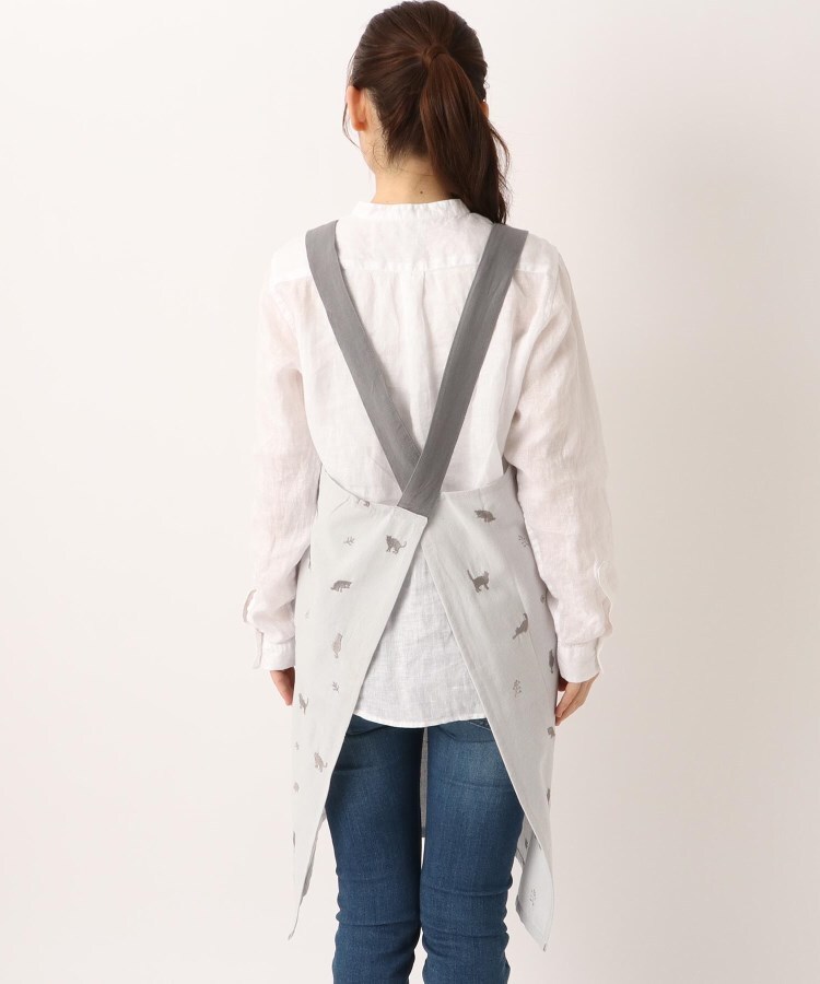 ワンズテラス(one'sterrace)の◆【ワンズテラスオリジナル】ねこ 刺繍エプロン バッククロス型3