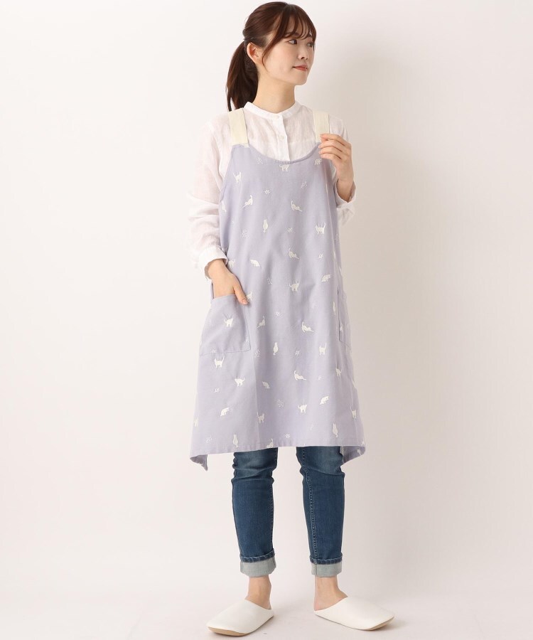 ワンズテラス(one'sterrace)の◆【ワンズテラスオリジナル】ねこ 刺繍エプロン バッククロス型10