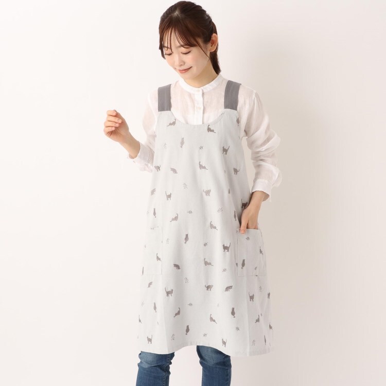 ワンズテラス(one'sterrace)の◆【ワンズテラスオリジナル】ねこ 刺繍エプロン バッククロス型 エプロン・その他ファブリック