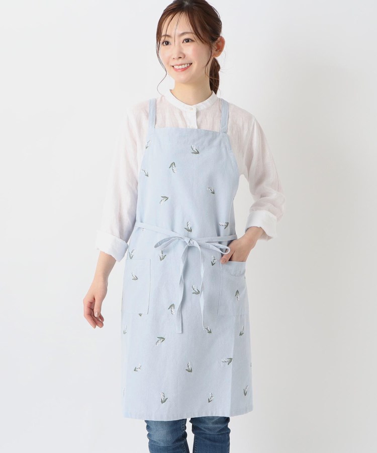 ワンズテラスオリジナル】フラワー 刺繍エプロン X型(エプロン ワンズテラスオリジナル】フラワー 刺繍エプロン X型(エプロン