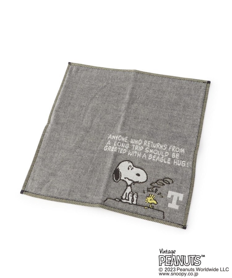 ワンズテラス(one'sterrace)の◆SNOOPY三重ガーゼイニシャルハンカチ T グレー(912)