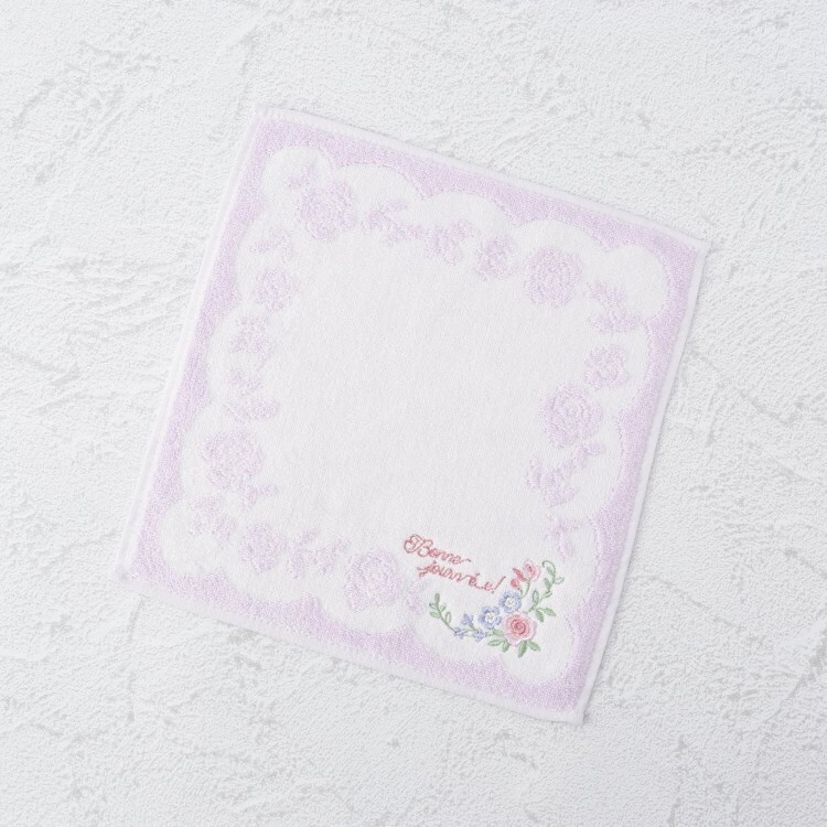 ワンズテラス(one'sterrace)の◆【ワンズテラスオリジナル】花刺繍 タオルハンカチ ボンジョルネ ハンカチ・ハンドタオル
