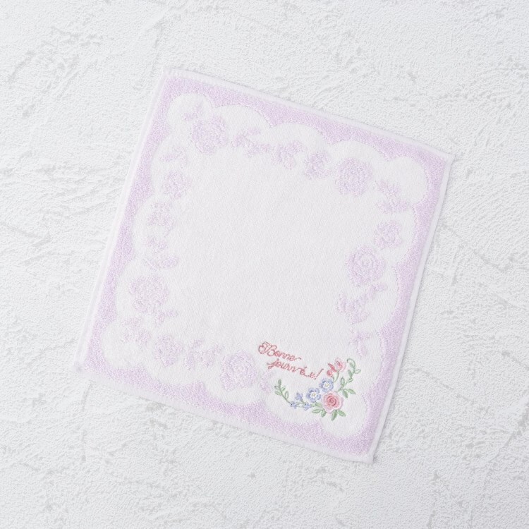 ワンズテラス(one'sterrace)の◆【ワンズテラスオリジナル】花刺繍 タオルハンカチ ボンジョルネ ハンカチ・ハンドタオル