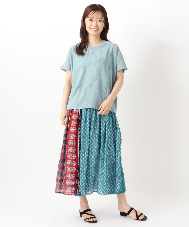ワンズテラス(one'sterrace)の刺繍フレンチスリーブプルオーバー フローラバード13