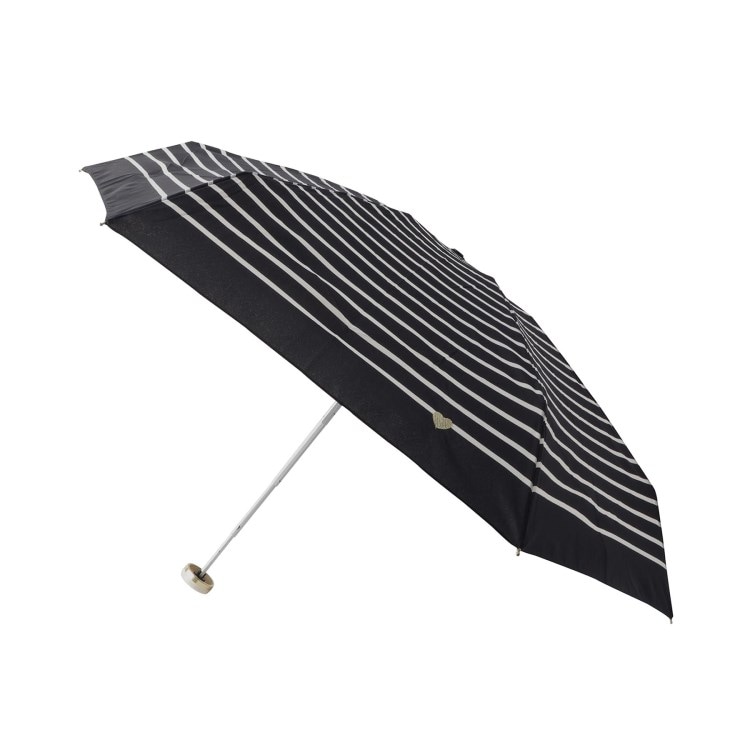 ワンズテラス(one'sterrace)の【晴雨兼用/UV】Wpc. ハート刺繍ボーダー折傘 mini 折りたたみ傘