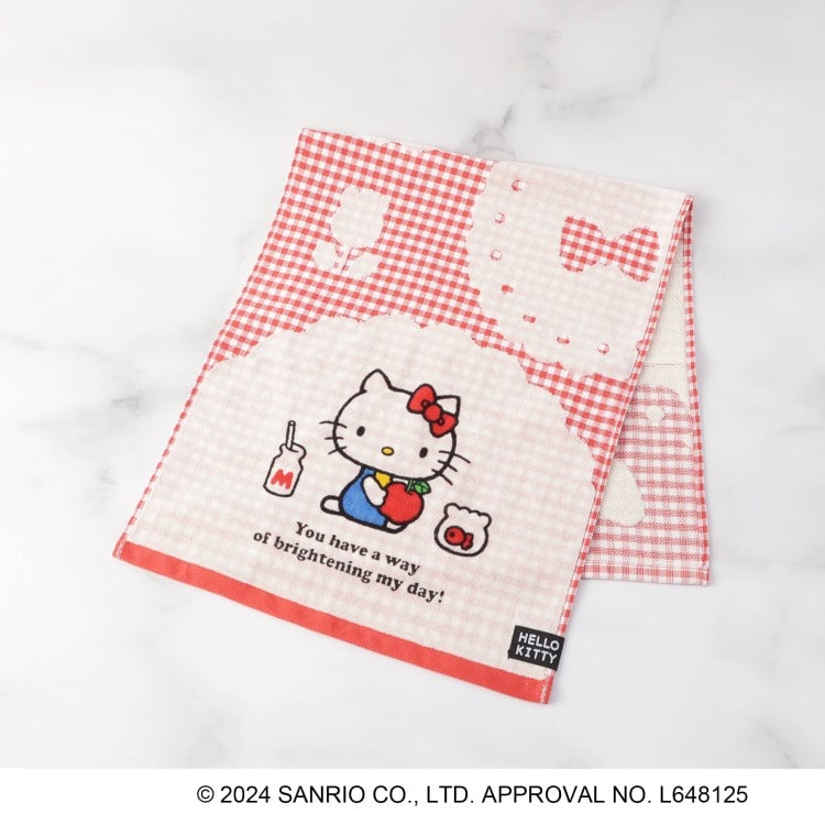 ワンズテラス(one'sterrace)の◆【先行販売】ハローキティ フェイスタオル セブンティーズチェック バスタオル・タオル