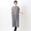 ワンズテラス(one'sterrace)の◆綿麻レーヨン織柄チェックワンピース ブラック(901)