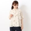 ワンズテラス(one'sterrace)の花柄クロスステッチ刺繍 前開きブラウス アイボリー(904)