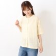 ワンズテラス(one'sterrace)の◆幾何学柄刺繍 前開きブラウス イエロー(932)
