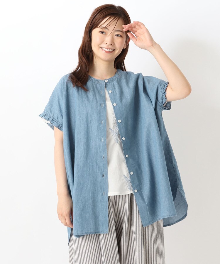 ワンズテラス(one'sterrace)の◆デニム袖口フリル付きチュニックシャツ13