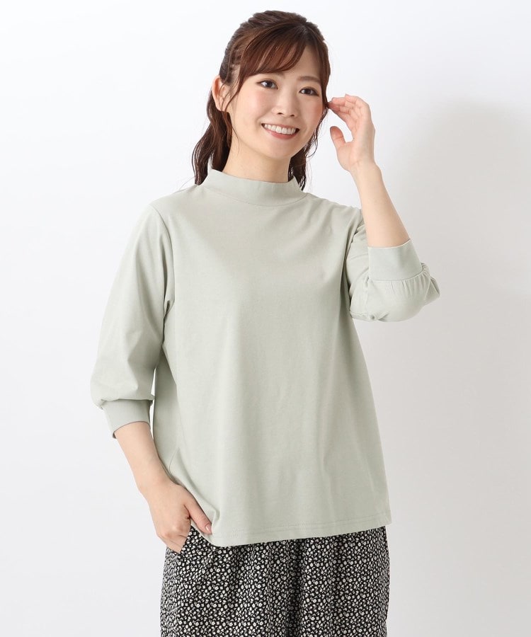 ワンズテラス(one'sterrace)の◆接触冷感 7分袖プルオーバー ライトグリーン(920)