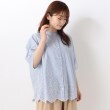 ワンズテラス(one'sterrace)の裾スカラップ刺繍 前開きブラウス ネイビー(994)