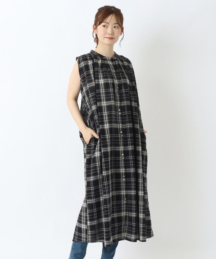 mistreass チェック ロングワンピース Gingham Check Knit Dress & Cardigan - MISTREASS