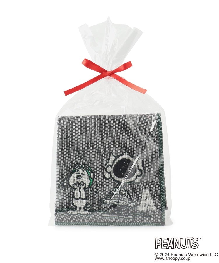 ワンズテラス(one'sterrace)の◆SNOOPY 三重ガーゼイニシャルハンカチ A グレー(912)