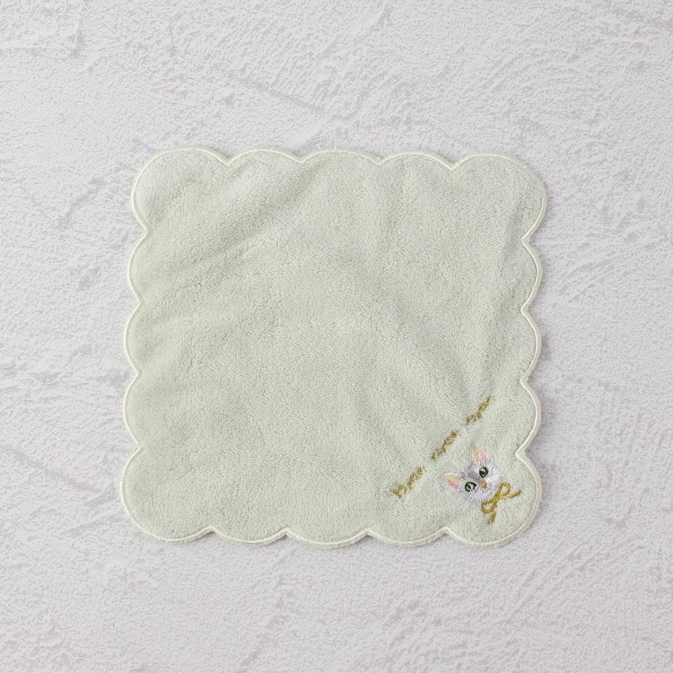 ワンズテラス(one'sterrace)の◆刺繍 タオルハンカチ ネコ ハンカチ・ハンドタオル