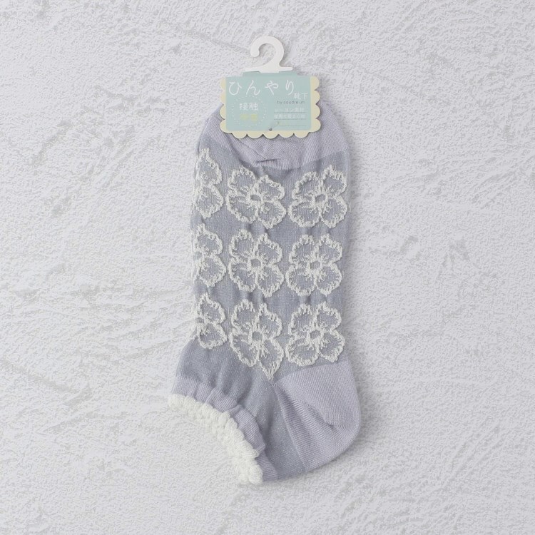 ワンズテラス(one'sterrace)の◆【ひんやり】 花刺繍風 アンクルソックス ソックス