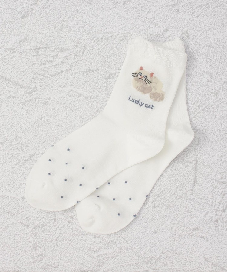 ワンズテラス(one'sterrace)の◆ラッキーモチーフ ラッキーキャット クォーターソックス1