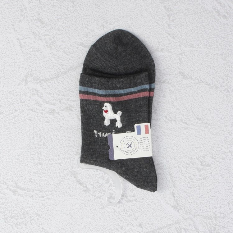 ワンズテラス(one'sterrace)の◆タビスル トリコロール犬刺繍 クォーターソックス ソックス