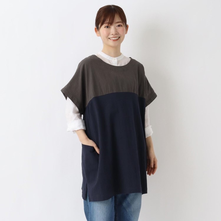 ワンズテラス(one'sterrace)のクリンクル ハーフスリーブかっぽう着 エプロン・その他ファブリック
