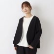 ワンズテラス(one'sterrace)の綿ストレッチ ノーカラージャケット ブラック(919)