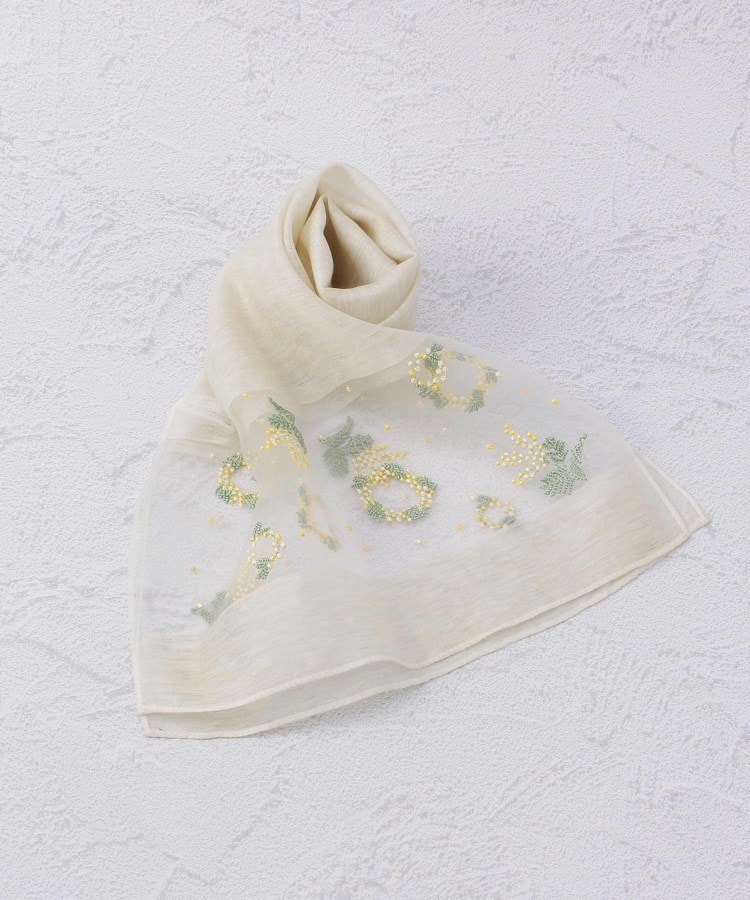 ワンズテラス(one'sterrace)のシアー 刺繍ミニストール ミモザ1