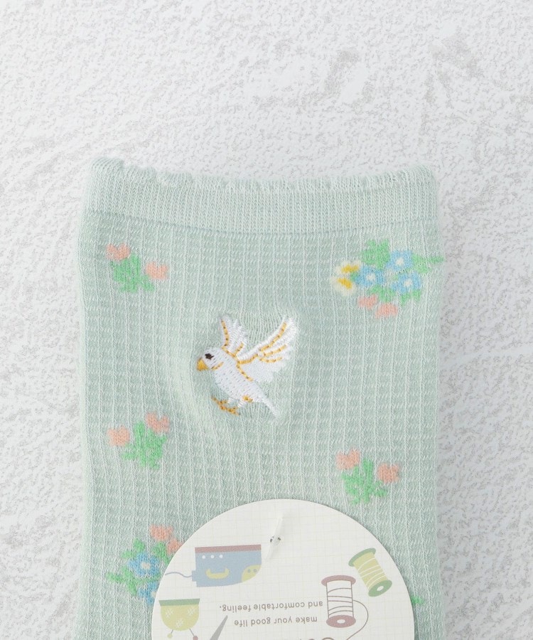 ワンズテラス(one'sterrace)の◆トリ刺繍 クォーターソックス3