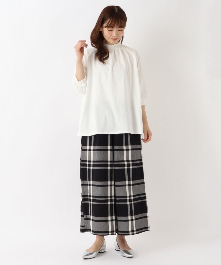 ワンズテラス(one'sterrace)のシャーリング 6分袖綿カットソープルオーバー10