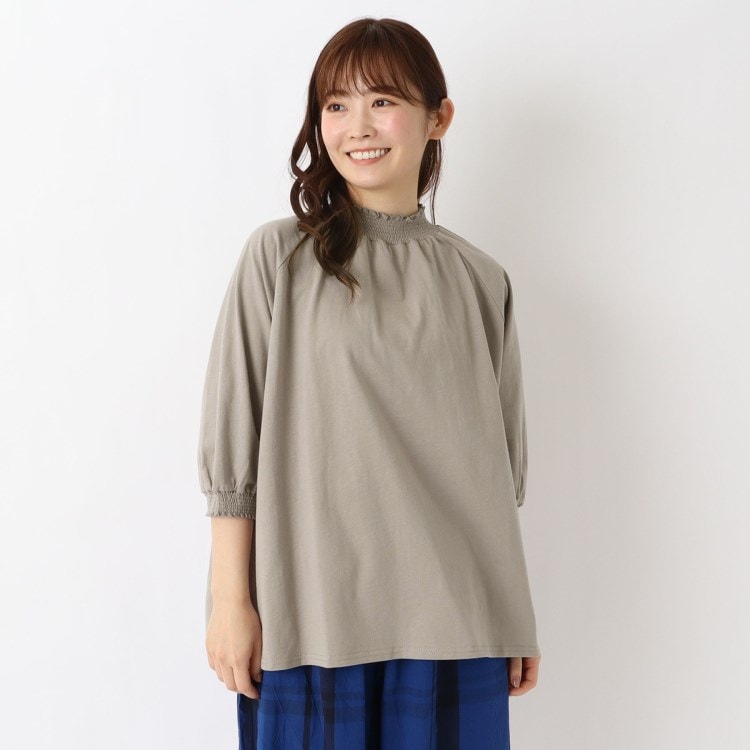 ワンズテラス(one'sterrace)のシャーリング 6分袖綿カットソープルオーバー カットソー