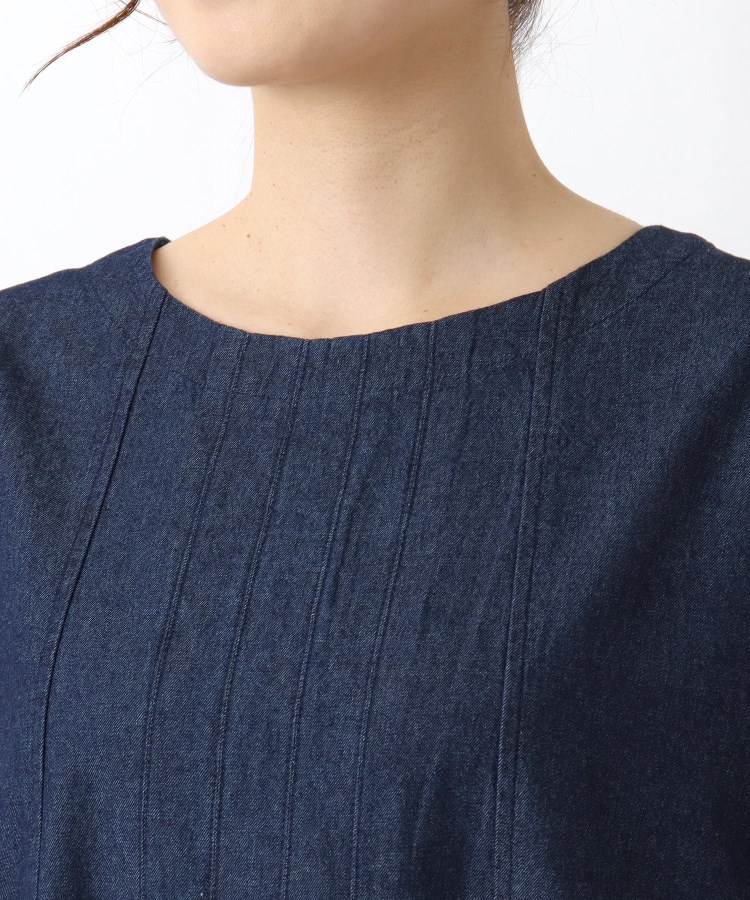 ワンズテラス(one'sterrace)のインディゴ ミモザ刺繍 フレアワンピース4