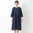 ワンズテラス(one'sterrace)のインディゴ ミモザ刺繍 フレアワンピース1