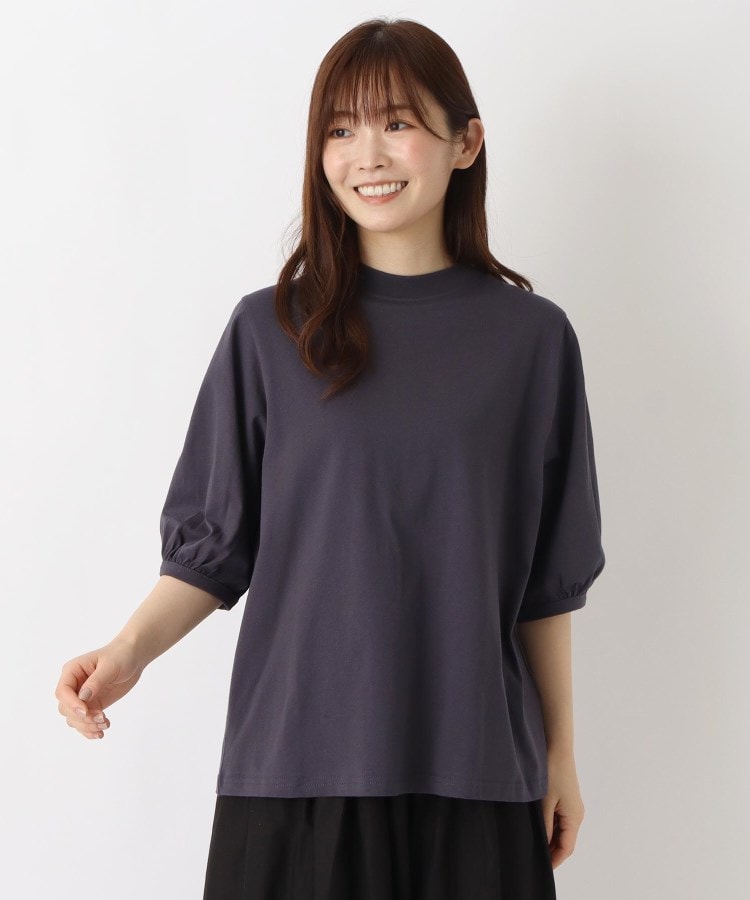 ワンズテラス(one'sterrace)の【リンネル7月号掲載】パフスリーブ 綿カットソープルオーバー ネイビー(994)